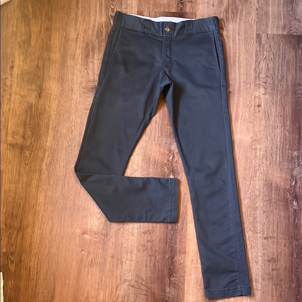 Dickies Gray Chinos Flat Front Straight Leg